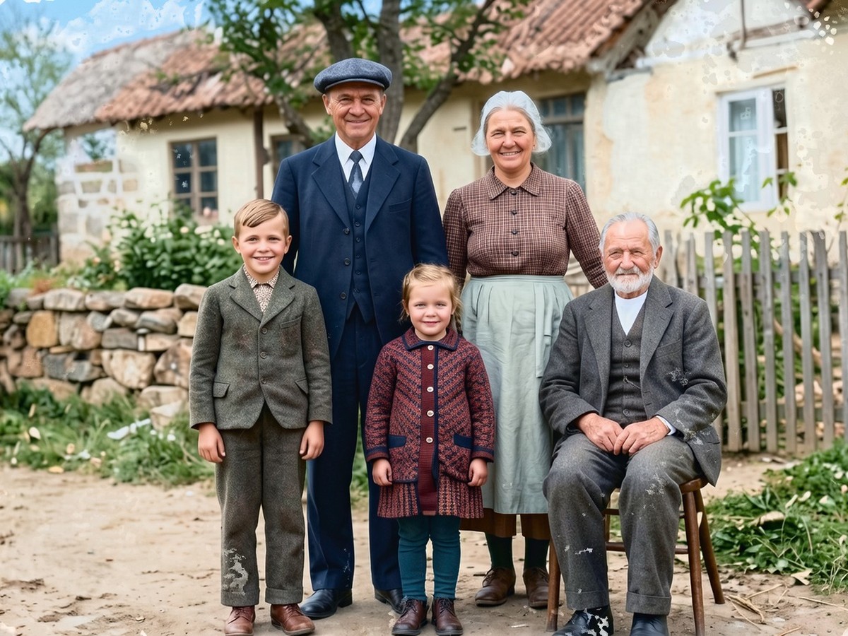 The same photograph restored and colorized by Tazvi